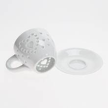 AROMALAMPA HRNČEK SRDIEČKA PORCELÁN 9,5x9,5CM BIELA - Aromalampy | FLORASYSTEM