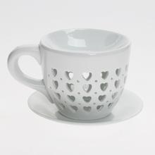 AROMALAMPA HRNČEK SRDIEČKA PORCELÁN 9,5x9,5CM BIELA - Foto0