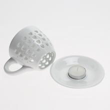 AROMALAMPA HRNČEK SRDIEČKA PORCELÁN 9,5x9,5CM BIELA - Aromalampy | FLORASYSTEM