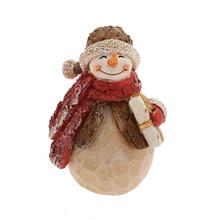 SNEHULIAK S DARČEKOM BÉŽ/ČER POLY 6,5*6*9,5CM - Mikuláš, sob, sněhulák | FLORASYSTEM