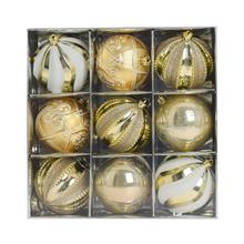 GULE PLAST. MIX ZLA/BIE ORNAMENT S/9 10CM - FLORASYSTEM