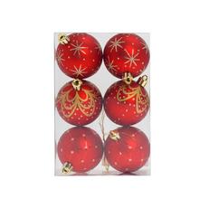 GULE PLAST. ČERVENÉ ORNAMENT MIX S/6 6CM - Plastové vzorované | FLORASYSTEM
