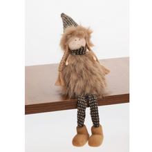 DIEVČA SEDIACE HNE/BÉŽ TEXTIL 26CM - FLORASYSTEM