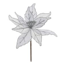 KS VIANOČNÁ RUŽA STRIEBORNÁ 25CM - Ks květ vánoční | FLORASYSTEM