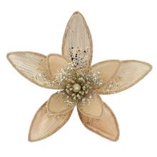 KS VIANOČNÁ RUŽA ŠAMPAŇ NA ŠTIPCI 22CM - FLORASYSTEM