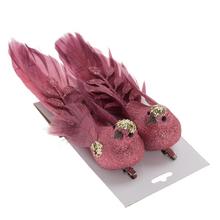 VTÁČIKY MALINOVÁ NA ŠTIPCI S/2 16*3,9*5,5CM - Klipy a kolíčky | FLORASYSTEM