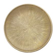 TÁCKA OKRÚHLA ZLATÁ DREVO 30*30*3,5CM - FLORASYSTEM
