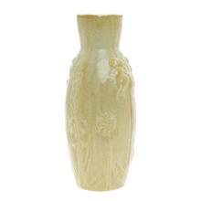 VÁZA ÚZKA KRÉMOVÁ, VZOR KVETY KERAMIKA 13,5*13,5*32,5CM - Keramika jednobarevná interiérová | FLORASYSTEM