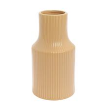 VÁZA PRUHY KERAMIKA 9,8x18,5CM HNEDÁ - Keramika jednobarevná interiérová | FLORASYSTEM