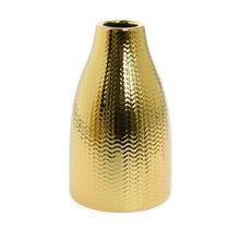 VÁZA KERAMIKA 11,5x12x19,5CM ZLATÁ - Keramika jednobarevná interiérová | FLORASYSTEM