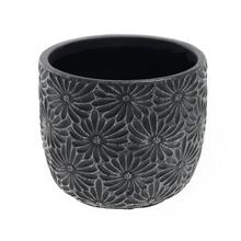 OBAL MARGARÉTA KERAMIKA 12.8*12.8*11.3 ČIERNY - Cement | FLORASYSTEM