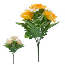 AKCIA! KYTICA RUŽA, MARGARÉTA, ZELEŇ MIX2F 40cm - Růže kytice | FLORASYSTEM