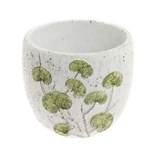 OBAL LISTY KERAMIKA 13*13*11.5 BIELOZELENÝ - Cement | FLORASYSTEM