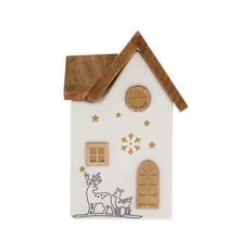 DOMČEK BIE/NAT LED PORCEL. 10,5*7,5*16,3CM - Domek | FLORASYSTEM