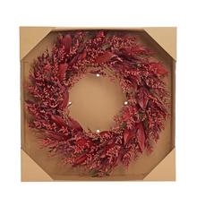 VENIEC SUŠENÝ BORDOVÝ 46CM - Věnec vánoční  | FLORASYSTEM