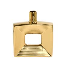 VÁZA KERAMIKA 18,5x6x20,5CM ZLATÁ - Keramika jednobarevná interiérová | FLORASYSTEM