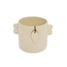 OBAL KERAMIKA S UŠKAMI 14x10,5x10CM KRÉM - Obal jednobarevný | FLORASYSTEM