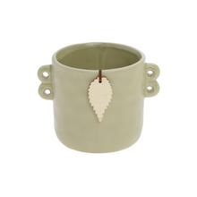 OBAL KERAMIKA S UŠKAMI 14x10,5x10CM ZELENÝ - FLORASYSTEM