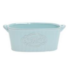 OBAL FLOWER OVÁL KERAMIKA 19x8,5x7,5CM MODRÁ - FLORASYSTEM