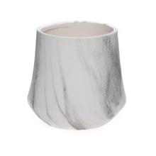 OBAL MRAMOR KERAMIKA 14x13CM BIELOČIERNA - Obal jednobarevný | FLORASYSTEM