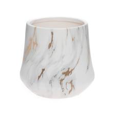 OBAL MRAMOR KERAMIKA 14x13CM BIELOZLATÁ - Obal jednobarevný | FLORASYSTEM