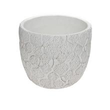 OBAL KVETY KERAMIKA 17*17*14.8 BIELY - Cement | FLORASYSTEM