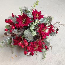 KYTICA VIANOČNÁ RUŽA ČERVENÁ, ZELEŇ 38CM - FLORASYSTEM