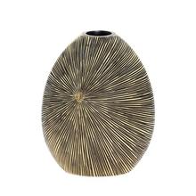 VÁZA ŠIROKÁ POLYREZ M 29x16x35CM ČIERNOZLATÁ - Keramika vzorovaná interiérová | FLORASYSTEM