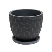 J116 KVETINÁČ + MISKA OKRÚHLY JILL ČIERNA 24H19,6CM S - Mrazuvzdorná | FLORASYSTEM