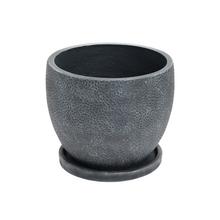 J144 KVETINÁČ +MISKA BELLE ANTIK ČIERNA 30x24,5CM S - FLORASYSTEM