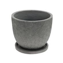 J121 KVETINÁČ + MISKA JASMIN ANTIK ŠEDÁ 24x19,6CM S - Mrazuvzdorná | FLORASYSTEM