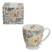 Šálka 510ml na stopke PEONY WHITE - Šálky a keramika | FLORASYSTEM