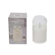 SVET.LED SKLO+VOSK BIELA 14/25 12x7,5CM - FLORASYSTEM