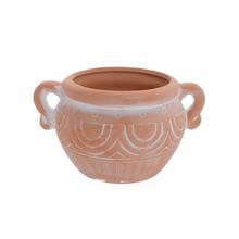 OBAL KERAMIKA 15x12x9CM NATUR BIELY VZOR - Obal vzorovaný | FLORASYSTEM