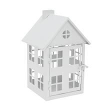 LAMPÁŠ DOMČEK BIELY KOV 15*16*25CM - FLORASYSTEM