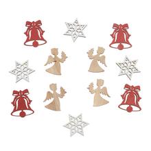 DREVENÉ OZDOBY NAT/BIE/ČER 3,5*0,3*3,5CM - FLORASYSTEM