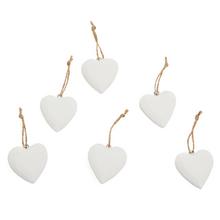 ZÁVES SRDIEČKA BIELE DREVO S/6 10*10*2,5CM - Srdíčka | FLORASYSTEM