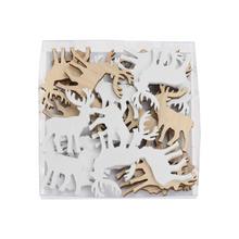 DREVENÉ OZDOBY JELEŇ BIE/NAT S/24 9*9*2CM - FLORASYSTEM