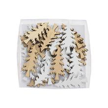 DREVENÉ OZDOBY STROMČEK NAT/BIE S/24 9*9*2CM - FLORASYSTEM