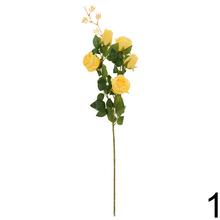 Umelé kvety ruže v mixe farieb, 5-hlavové, 77 cm.