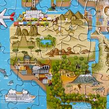 Puzzle 180 dielov s mapou sveta v 8-bitovom štýle.