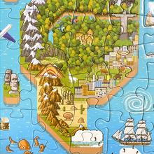 Puzzle 180 dielov s mapou sveta v 8-bitovom štýle.