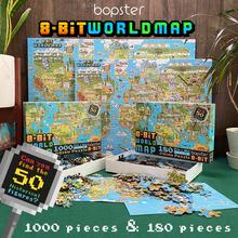Puzzle 180 dielov s mapou sveta v 8-bitovom štýle.