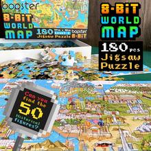Puzzle 180 dielov s mapou sveta v 8-bitovom štýle.