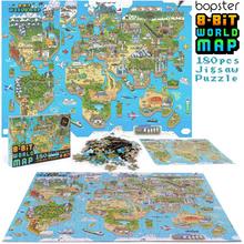Puzzle 180 dielov s mapou sveta v 8-bitovom štýle.