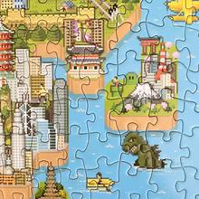 Puzzle 1000 dielov s mapou sveta v 8-bitovom štýle.