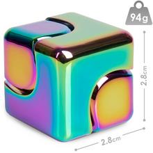 Kocka Spinner Cube v metalíze s viacerými farbami.