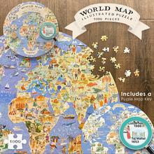 Puzzle Ilustrovane 1000 dielov –Mapa sveta WM001 - Stolní | FLORASYSTEM