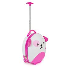 Detský kufor Boppi Tiny Trekker v ružovej farbe s motívom psa.