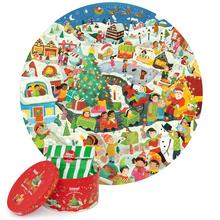Okrúhly puzzle s Vianočnou tématikou, 150 dielov.